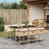 Image de Vidaxl Ensemble Ã Manger De Jardin Et Coussins 7 Pcs Beige Poly Rotin