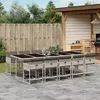 Image de Vidaxl Ensemble Ã Manger De Jardin 11pcs Avec Coussins Gris Poly Rotin