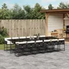 Image de Vidaxl Ensemble Ã Manger De Jardin 13 Pcs Coussins Noir RÃ©sine TressÃ©e