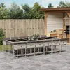 Image de Vidaxl Ensemble Ã Manger De Jardin Et Coussins 13 Pcs Gris Clair Rotin