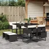 Image de Vidaxl Ensemble Ã Manger De Jardin 9pcs Coussins Noir RÃ©sine TressÃ©e
