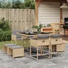 Image de Vidaxl Ensemble Ã Manger De Jardin Et Coussins 9 Pcs MÃ©lange Beige