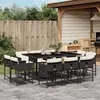 Image de Vidaxl Ensemble Ã Manger De Jardin 11 Pcs Coussins Noir RÃ©sine TressÃ©e