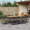 Image de Vidaxl Ensemble Ã Manger De Jardin Coussins 13 Pcs Gris RÃ©sine TressÃ©e