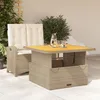 Image de Vidaxl Ensemble Ã Manger De Jardin Et Coussins 2 Pcs Beige Poly Rotin