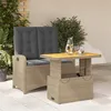 Image de Vidaxl Ensemble Ã Manger De Jardin Et Coussins 2 Pcs Beige Poly Rotin