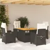 Image de Vidaxl Ensemble Ã Manger De Jardin Coussins 5pcs Noir RÃ©sine TressÃ©e