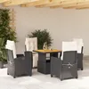 Image de Vidaxl Ensemble Ã Manger De Jardin Coussins 5pcs Noir RÃ©sine TressÃ©e