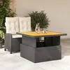 Image de Vidaxl Ensemble Ã Manger De Jardin Coussins 2pcs Noir RÃ©sine TressÃ©e