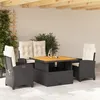 Image de Vidaxl Ensemble Ã Manger De Jardin 4 Pcs Avec Coussins Noir