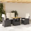 Image de Vidaxl Ensemble Ã Manger De Jardin 4 Pcs Avec Coussins Noir