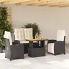 Image de Vidaxl Ensemble Ã Manger De Jardin 4 Pcs Avec Coussins Noir