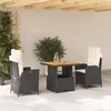 Image de Vidaxl Ensemble Ã Manger De Jardin Avec Coussins 3 Pcs Noir