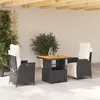 Image de Vidaxl Ensemble Ã Manger De Jardin Avec Coussins 3 Pcs Noir
