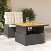Image de Vidaxl Ensemble Ã Manger De Jardin Coussins 2pcs Noir RÃ©sine TressÃ©e