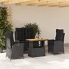 Image de Vidaxl Ensemble Ã Manger De Jardin 4 Pcs Avec Coussins Noir