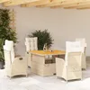 Image de Vidaxl Ensemble Ã Manger De Jardin Avec Coussins 5pcs Beige Poly Rotin