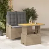 Image de Vidaxl Ensemble Ã Manger De Jardin Et Coussins 2 Pcs Beige Poly Rotin