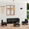 Image de Vidaxl Salon De Jardin 4 Pcs Avec Coussins Noir RÃ©sine TressÃ©e