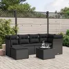 Image de Vidaxl Salon De Jardin 7 Pcs Avec Coussins Noir RÃ©sine TressÃ©e