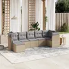 Image de Vidaxl Salon De Jardin Avec Coussins 7pcs MÃ©lange Beige RÃ©sine TressÃ©e