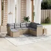 Image de Vidaxl Salon De Jardin Avec Coussins 7pcs MÃ©lange Beige RÃ©sine TressÃ©e