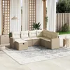 Image de Vidaxl Salon De Jardin Avec Coussins 7 Pcs Beige RÃ©sine TressÃ©e