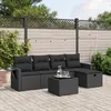 Image de Vidaxl Salon De Jardin 6 Pcs Avec Coussins Noir RÃ©sine TressÃ©e