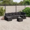 Image de Vidaxl Salon De Jardin 8 Pcs Avec Coussins Noir RÃ©sine TressÃ©e