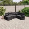 Image de Vidaxl Salon De Jardin 7 Pcs Avec Coussins Noir RÃ©sine TressÃ©e