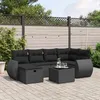 Image de Vidaxl Salon De Jardin 7 Pcs Avec Coussins Noir RÃ©sine TressÃ©e