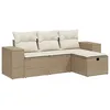 Image de Vidaxl Salon De Jardin Avec Coussins 4 Pcs Beige RÃ©sine TressÃ©e