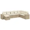Image de Vidaxl Salon De Jardin Avec Coussins 8 Pcs Beige RÃ©sine TressÃ©e