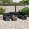 Image de Vidaxl Salon De Jardin 9 Pcs Avec Coussins Noir RÃ©sine TressÃ©e