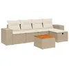Image de Vidaxl Salon De Jardin Avec Coussins 6 Pcs Beige RÃ©sine TressÃ©e