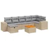 Image de Vidaxl Salon De Jardin Avec Coussins 8pcs MÃ©lange Beige RÃ©sine TressÃ©e
