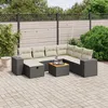 Image de Vidaxl Salon De Jardin 8 Pcs Avec Coussins Noir RÃ©sine TressÃ©e