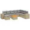 Image de Vidaxl Salon De Jardin Avec Coussins 9pcs MÃ©lange Beige RÃ©sine TressÃ©e