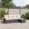 Image de Vidaxl Salon De Jardin 5 Pcs Avec Coussins Noir RÃ©sine TressÃ©e