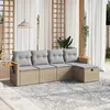 Image de Vidaxl Salon De Jardin Avec Coussins 5pcs MÃ©lange Beige RÃ©sine TressÃ©e