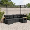 Image de Vidaxl Salon De Jardin 6 Pcs Avec Coussins Noir RÃ©sine TressÃ©e