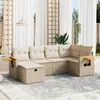 Image de Vidaxl Salon De Jardin Avec Coussins 6 Pcs Beige RÃ©sine TressÃ©e