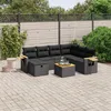 Image de Vidaxl Salon De Jardin 8 Pcs Avec Coussins Noir RÃ©sine TressÃ©e