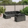 Image de Vidaxl Salon De Jardin 10 Pcs Avec Coussins Noir RÃ©sine TressÃ©e