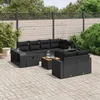 Image de Vidaxl Salon De Jardin 11 Pcs Avec Coussins Noir RÃ©sine TressÃ©e