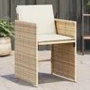 Image de Vidaxl Chaises De Jardin Avec Coussins Lot De 4 Beige RÃ©sine TressÃ©e