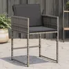 Image de Vidaxl Chaises De Jardin Avec Coussins Lot De 4 Gris RÃ©sine TressÃ©e