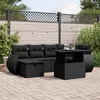 Image de Vidaxl Salon De Jardin 7 Pcs Avec Coussins Noir RÃ©sine TressÃ©e