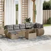 Image de Vidaxl Salon De Jardin Avec Coussins 8 Pcs Beige RÃ©sine TressÃ©e