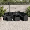 Image de Vidaxl Salon De Jardin 8 Pcs Avec Coussins Noir RÃ©sine TressÃ©e